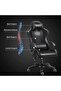 Solid Black Ergonomic Gaming Chair 112-122cm, High Density Foam Swivel Desk Chair with Silent Casters for Gamers & Remote Workers - 7