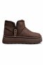 Women's Brown Suede Boots with Fur Inside, Thick Sole, Short Ankle, Casual Winter Platform Boots Vy-26522 - 4