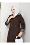 Striped Bondit Fabric Hijab Trench Coat Mde1205010 - 6