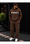 Men's Perfect Printed Tracksuit Set / Hooded Sweatshirt with Kangaroo Pocket and Straight-Leg Bottoms