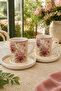 Tabak Evi Porcelain Blossom Coffee Cup Set 80Cc 4 Pieces for 2 People - 4