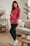 Maternity Sweatshirt Crew Neck Long Sleeve Comfortable Fit - 2