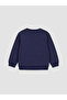 Navy Blue Printed Baby Boy Sweatshirt and Sweatpants Set - 6