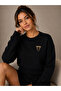 Women's Brooch Detailed Beard Embroidered Sweater - 3