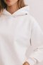 Unisex Oversize Basic Hoodie Sweatshirt White – Hooded, Kangaroo Pocket, 3-Thread Ripped Fleece - 4