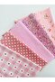 5 Pieces of Cotton Pink Fabric Set, Size 50*50, for Bags, Wallets, and Hobby Projects - 5