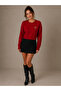 Women's Brooch Detailed Beard Embroidered Sweater
