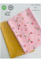 2 Pieces, Width 50 Cm, Pink Floral, Chicory Patterned Cotton Fabric for Hobby Projects