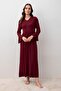 Long Sleeve Buttoned Lycra Viscose Nightgown