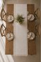 100% Cotton Linen Ruffled Runner and Classic Table Napkin