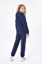 3 Thread Printed Zippered Girls' Tracksuit Set - 4