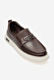 Men's Flat Sole Loafer Shoes Real Leather Cr 2996 Brown - 2