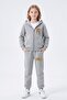 3 Thread Printed Zippered Girls' Tracksuit Set - 5