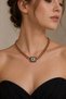 Zircon Stone Baguette Necklace