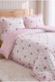 Ruffled, Pink Bow and Heart Pattern Double Duvet Cover Set |   200X220 cm Duvet Cover, 2 Pieces 50X70 cm Pillowcases |   Cotton Soft Texture