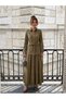 Women's Flawed Draped Shirt with Tie-Up Detail Skirt Set - 4