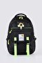 51635 3-Compartment School-Srt Bag Black-Phosphorescent
