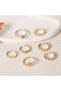 Zype Gold Gold Colored Stone Multiple Toe Ring Set - 6
