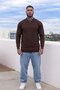 Men's Daily Large Size Casual Dark Brown Sweatshirt - 6