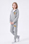 3 Thread Printed Zippered Girls' Tracksuit Set - 3