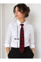 Red Plaid Patterned Women's Tie – Casual, Office and Special Occasion Accessory - 35cm - 2