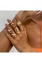 Sunhaze Gold Pearl Design Baroque Style Vintage Multiple Adjustable Gold Ring Set - 3