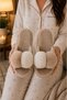 Women's Pompom Detailed, Dual Color, Non-Slip Sole, Plush House Slippers - 2