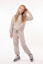 3 Thread Girls' Plain Low Waist Sweatshirt Crew Neck 2-Piece Tracksuit Set - 2