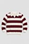 Girl's striped sweatshirt and wide-leg sweatpants set - 4