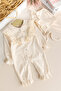 100% Cotton Baby Girl Romper with Guipure Hat and Collar - 2