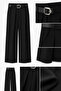 Women's Belted Front Pleated Palazzo Trousers - 2