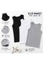 Children's 3-Piece Undershirt 100% Cotton Black White Gray Soft Breathable Daily Underwear 2-14 Years - 5