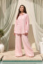 Front Buttoned Two Layer Pocketed Trousers Cupra Set 914 Pink - 4