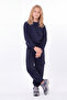 3 Thread Girls' Plain Low Waist Sweatshirt Crew Neck 2-Piece Tracksuit Set - 4
