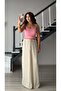 Cream Draped Satin Trousers