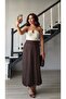 Bitter Brown Elastic Cuffed Satin Trousers - 2