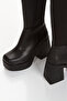 Women's Diving Fabric Flexible Platform Heeled Boots - 4