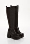 Women's Diving Fabric Flexible Platform Heeled Boots - 3