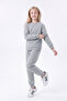3 Thread Flat Girls' Double Pocket Crew Neck 2-Piece Tracksuit Set - 5
