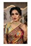Pure Chinon Silk Designer Patchwork Printed Saree with Handwork Mirror Embroidery-FALL & PICO STITCHED & Unstitched Blouse Piece – Multicolor Floral & Geometric Festive Partywear Saree with Ta - 2