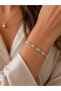 Zircon Stone Non-Tarnish Gold Color Women's Steel Bracelet - 3