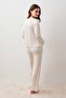 Long Sleeve Buttoned Patterned Lycra Viscose Pajama Set - 7