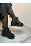 Svetla Collection Women's Black Patent Leather High-Top Lace-Up Boots - 5