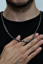 Black and White Color King Model Men's Steel Chain Necklace - 5