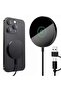 Wireless Charger for Phones, iPods, Watches, Compact Design | Compatible with iPhones, Notes Series. 15W Fast charging Suitable for Slim Design at Bedside And Desk (Black) - 3
