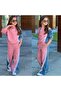 Girl's Denim Garnished Striped 2 Thread Tracksuit Set 43128-Y - 2