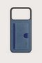 iPhone 17 Pro Luxury Case with Card Holder and Stand, Navy Blue