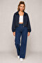 Women's Stand Collar Zippered Crop Jacket - 3