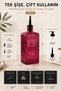 750 ml Glass Oil Dispenser Soap Dispenser Set – Glass Bottle with 2 Different Heads - Pink