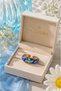 Spring Floral Blue Enamel Ring - Adjustable (Gold Color) - 3